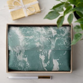Blauwe groene oceaangolven tissuepapier (Geschenk)
