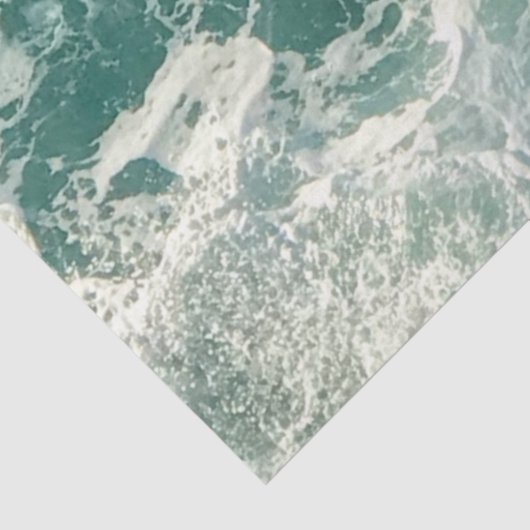 Blauwe groene oceaangolven tissuepapier (Detail)