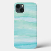 Blauwe groene oceaanlagen Waterverf Patroon Case-Mate iPhone Case (Achterkant)