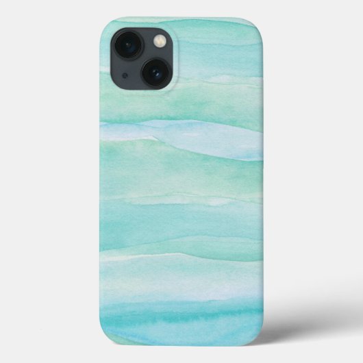 Blauwe groene oceaanlagen Waterverf Patroon Case-Mate iPhone Case (Achterkant)