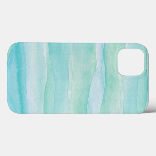 Blauwe groene oceaanlagen Waterverf Patroon Case-Mate iPhone Case (Achterkant (horizontaal))