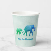 Blauwe groene ombre ellephant Koe Calf Paper Cups Papieren Bekers