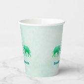 Blauwe groene ombre ellephant Koe Calf Paper Cups Papieren Bekers (Links)