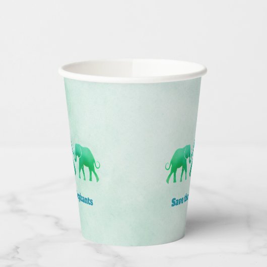 Blauwe groene ombre ellephant Koe Calf Paper Cups Papieren Bekers