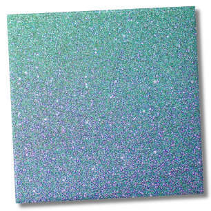 Blauwe groene ombre glitter achtergrond tegeltje
