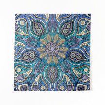 Blauwe groene Paarse Keltische Mandala wandtapijte