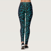 Blauwe groene Paarse Muzieknoten Leggings (Achterkant)