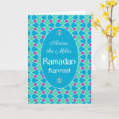 Blauwe, groene, Paarse Ramadan-Kaart, Islamitisch  Kaart (Gele Bloem)