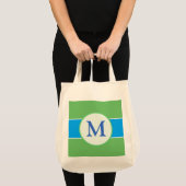 Blauwe groene patroonzakken tote bag (Voorkant (product))