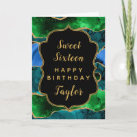 Blauwe Groene Peacock Agaat Sweet 16 Gelukkige Ver