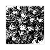 Blauwe groene Peacock Wood en Rubber Stamp Rubberstempel (Afrduk)