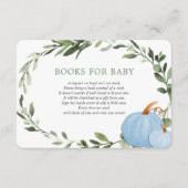Blauwe groene pompoenen herfst boeken voor babyjon informatiekaartje (Voorkant)