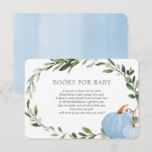 Blauwe groene pompoenen herfst boeken voor babyjon