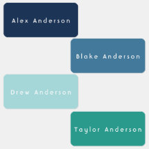 Blauwe groene rechthoek Kledingetiketten van Kind