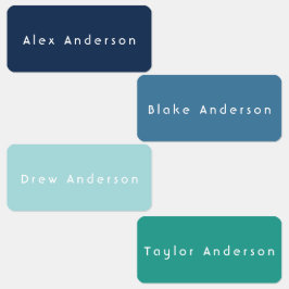 Blauwe groene rechthoek Kledingetiketten van Kind Labels