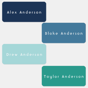 Blauwe groene rechthoek Kledingetiketten van Kind Labels