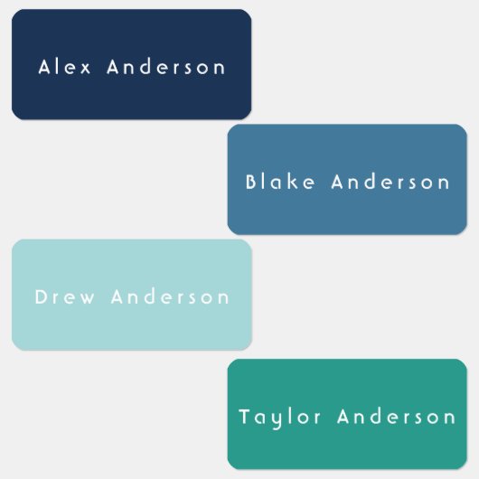 Blauwe groene rechthoek Kledingetiketten van Kind Labels (Groep)