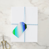 Blauwe groene regenboog abstracte textuurkunst t cadeaulabel (Met Touw)