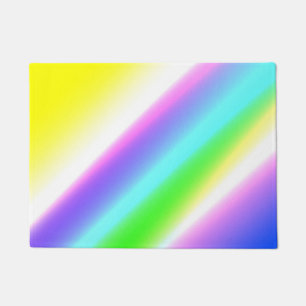 Blauwe groene regenboog abstracte textuurkunst t deurmat
