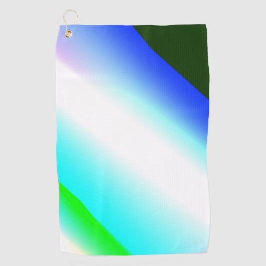 Blauwe groene regenboog abstracte textuurkunst t golfhanddoek (Voorkant)