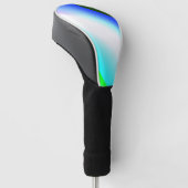 Blauwe groene regenboog abstracte textuurkunst t golfheadcover (Schuin)
