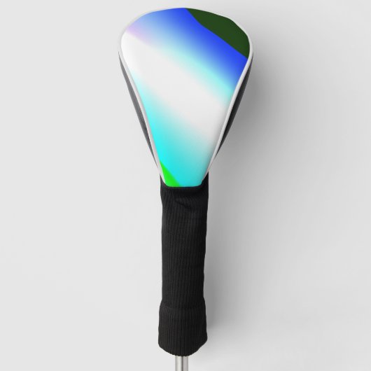 Blauwe groene regenboog abstracte textuurkunst t golfheadcover (Voorkant)