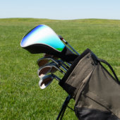 Blauwe groene regenboog abstracte textuurkunst t golfheadcover (Insitu)