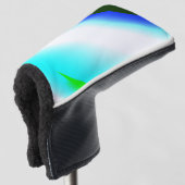 Blauwe groene regenboog abstracte textuurkunst t golfheadcover (3/4 voorkant)