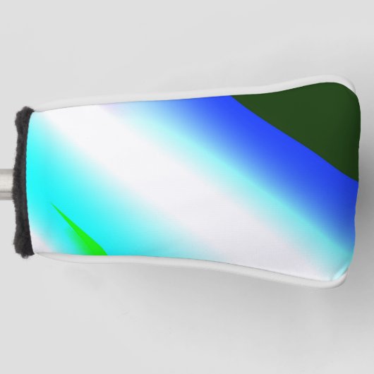 Blauwe groene regenboog abstracte textuurkunst t golfheadcover (Voorkant)