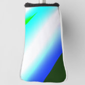Blauwe groene regenboog abstracte textuurkunst t golfheadcover (Draai 90)