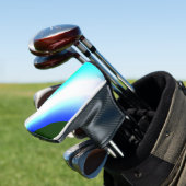 Blauwe groene regenboog abstracte textuurkunst t golfheadcover (Insitu)