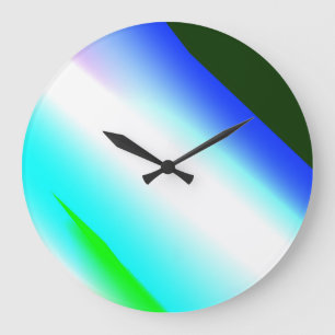 Blauwe groene regenboog abstracte textuurkunst t grote klok