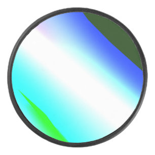Blauwe groene regenboog abstracte textuurkunst t hockey puck