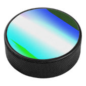 Blauwe groene regenboog abstracte textuurkunst t hockey puck (3/4)