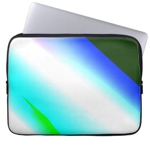Blauwe groene regenboog abstracte textuurkunst t laptop sleeve
