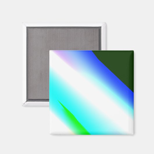 Blauwe groene regenboog abstracte textuurkunst t magneet (Voorkant / Achterkant)