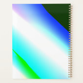 Blauwe groene regenboog abstracte textuurkunst t planner (Achterkant)
