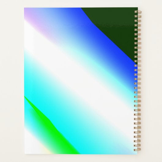 Blauwe groene regenboog abstracte textuurkunst t planner (Achterkant)