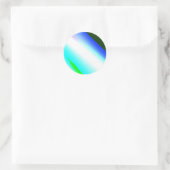 Blauwe groene regenboog abstracte textuurkunst t ronde sticker (Tas)