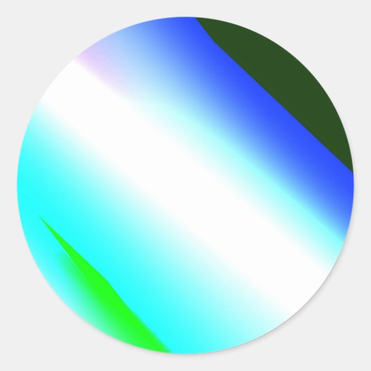 Blauwe groene regenboog abstracte textuurkunst t ronde sticker (Voorkant)