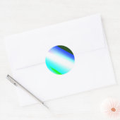 Blauwe groene regenboog abstracte textuurkunst t ronde sticker (Envelop)