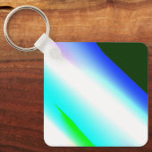 Blauwe groene regenboog abstracte textuurkunst t sleutelhanger (Voorkant)