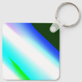 Blauwe groene regenboog abstracte textuurkunst t sleutelhanger (Achterkant)