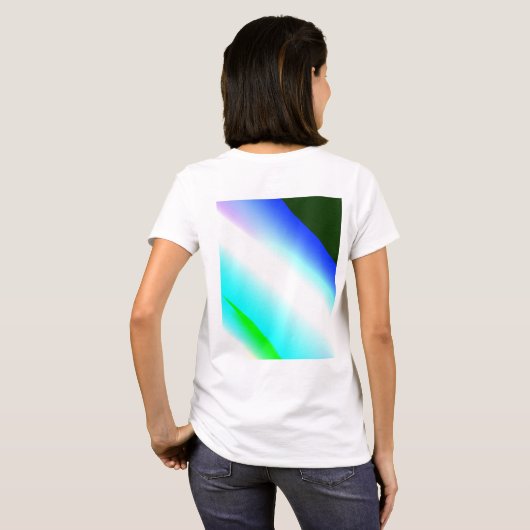 Blauwe groene regenboog abstracte textuurkunst t t-shirt (Achterkant volledig)