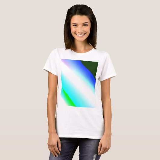 Blauwe groene regenboog abstracte textuurkunst t t-shirt (Voorkant volledig)