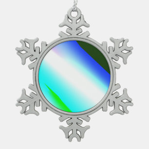 Blauwe groene regenboog abstracte textuurkunst t tin sneeuwvlok ornament
