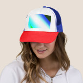 Blauwe groene regenboog abstracte textuurkunst t trucker pet (In situ)