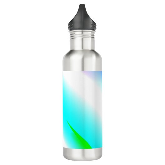 Blauwe groene regenboog abstracte textuurkunst t waterfles  (Links)