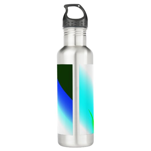 Blauwe groene regenboog abstracte textuurkunst t waterfles  (Achterkant)