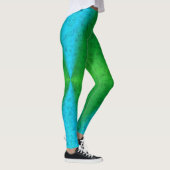 Blauwe groene regenboog in Elephantenskin leathero Leggings (Rechts)